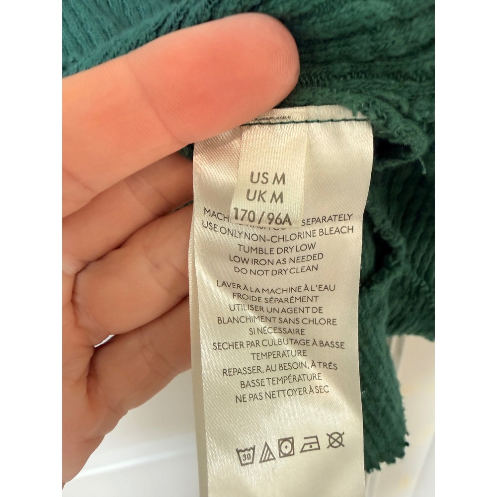 We The Free Free People Mock Neck Thermal Top Teal Green Ribbed Oversized Medium - Picture 6 of 8